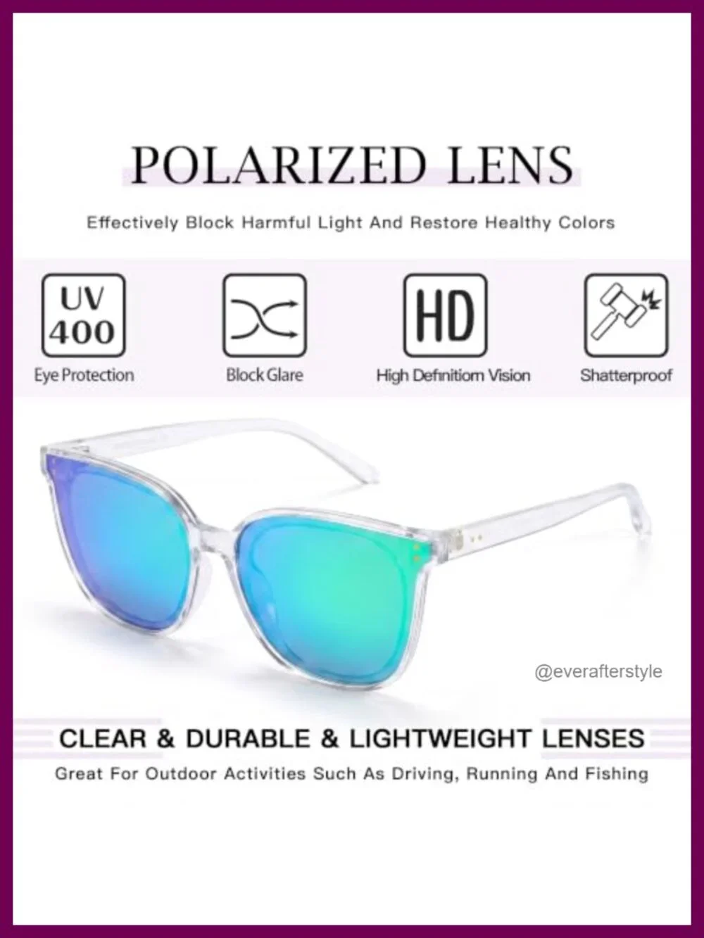Women's Oversized Cat Eye Sunglasses Polarized UV400 Protection